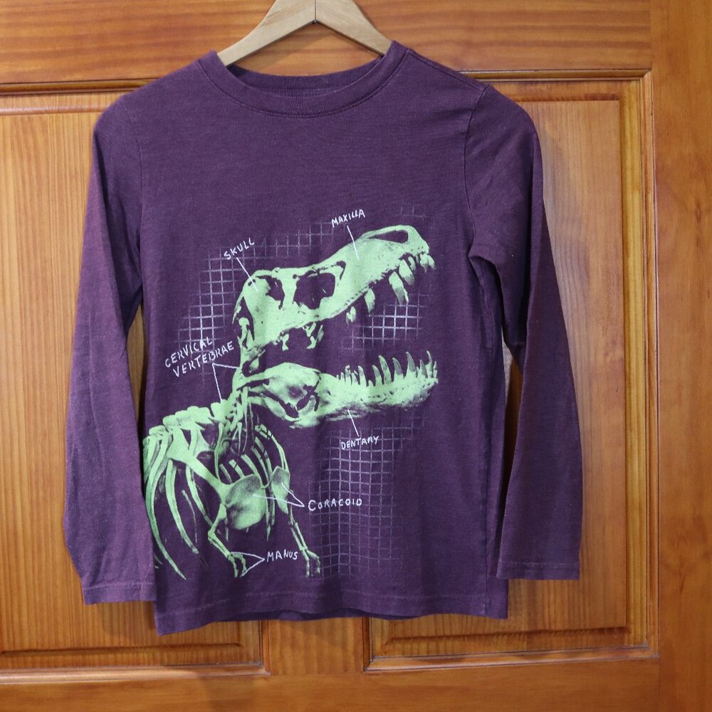 Cat & Jack Boys T-rex Dinosaur Skeleton T-shirt  8/10